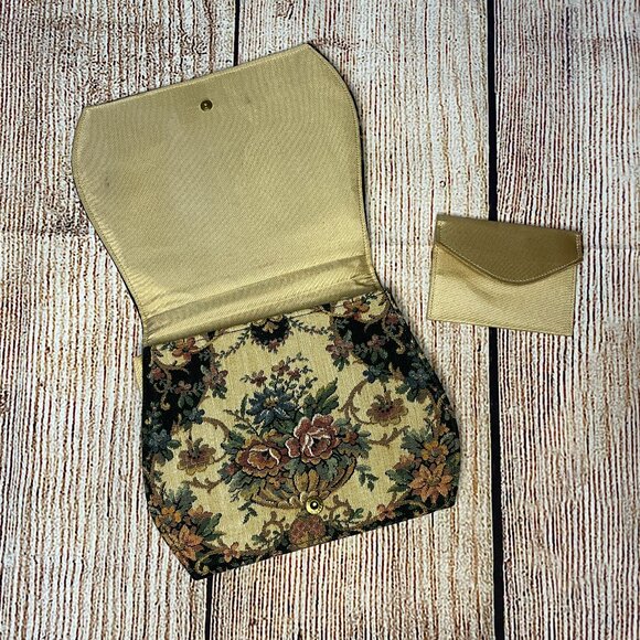 Vintage 40s/50s Walborg Floral Tapestry Clutch - Picture 3 of 4